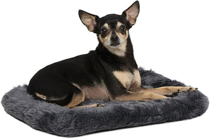 Midwest Quiet Time Bolster Gray Dog Bed 18" L 12" W,