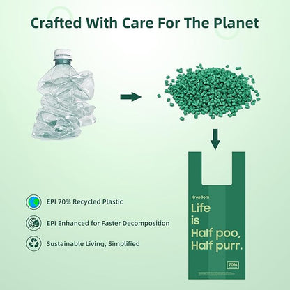 125 Count Cat Poop Bags with Handles 70% Recycled