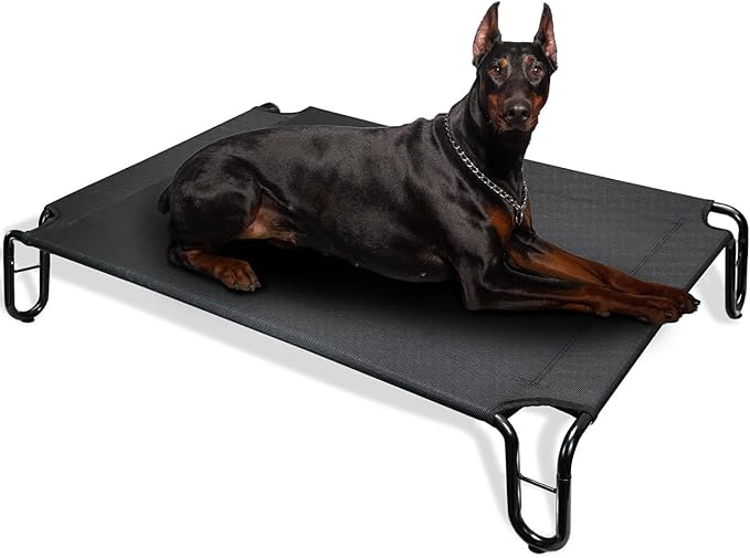 Outdoor Elevated Dog Bed 65 lbs,Black