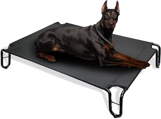 Outdoor Elevated Dog Bed 65 lbs,Black
