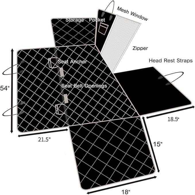Dog Car Seat Cover for Back Seat