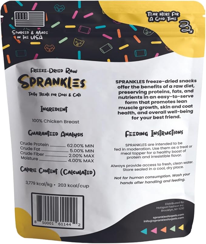 Freeze Dried Chicken Treats for Cats & Dogs -1LB Big Bag Single Ingredient Chicken Breast All Natural Grain-Free, High Protein, Made in USA - Perfect for Training, Topper