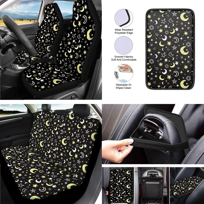 Moon Stars 13 PCS Car Seat Cover Polka