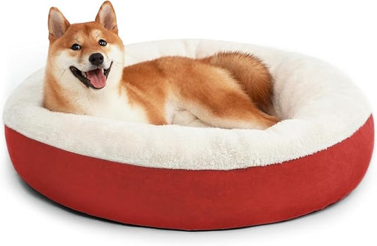 Love's cabin Round Donut Cat and Dog Cushion Bed 30in Pet