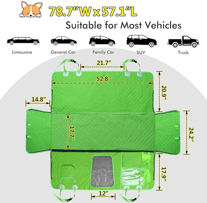 Large Dog Car Seat Cover for Back Seat CWLSGU4