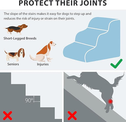 Dog Stairs for High Beds with Tunnel 5-Step Dog