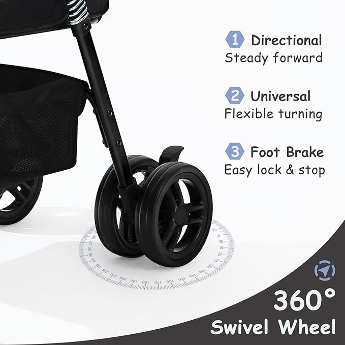 SWITTE Dog Stroller 3 in 1 Folding Pet Stroller 4 Wheels