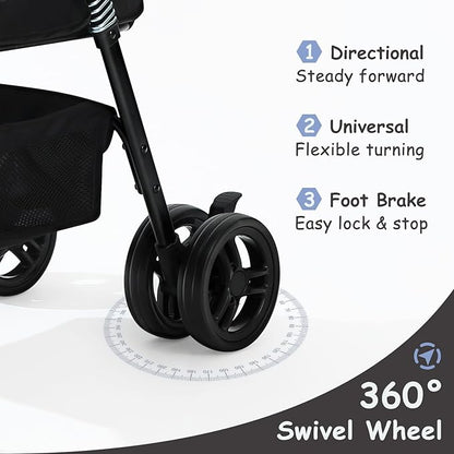 SWITTE Dog Stroller 3 in 1 Folding Pet Stroller 4 Wheels