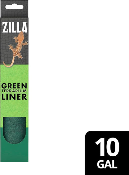 Zilla Reptile Terrarium Bedding Substrate Floor Liner, Green, 10G, 9.75" x 19.75"