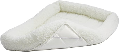 MidWest Homes for Pets Bolster Dog Bed 30L-Inch White Fleece Dog Bed w/ Comfortable Bolster 30-Inch Dog