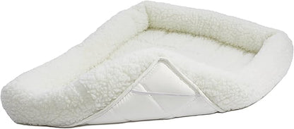 MidWest Homes for Pets Bolster Pet Bed for Dogs & Cats 54L-Inch White Fleece Dog Bed or Cat Bed w/ Comfortable Bolster 54-Inch Dog