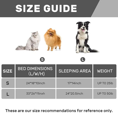Hollypet Fluffy Plush Dog Cat Pet Sofa Couch Soft Calming Pet Beds for Medium Small Cats and Dogs