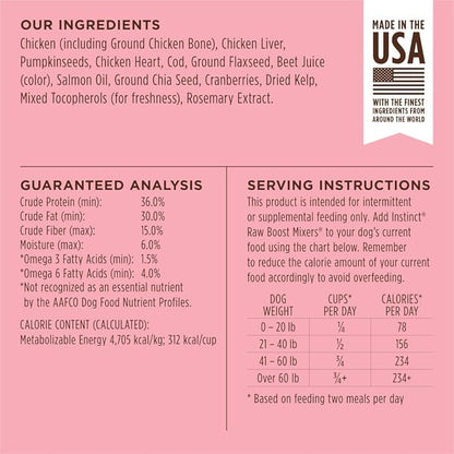 Instinct Raw Boost Mixers Freeze Dried Dog Food Topper Grain Free with Functional Ingredients 5.5 Ounce (Pack of 1)