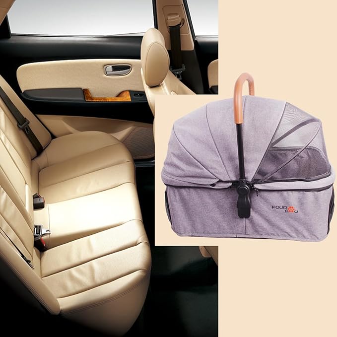 Pet Stroller Up to 55lbs Folding Lightweight Dog Stroller Cat Travel Stroller 600D Linen 360° cardan 3-in-1 Jogger