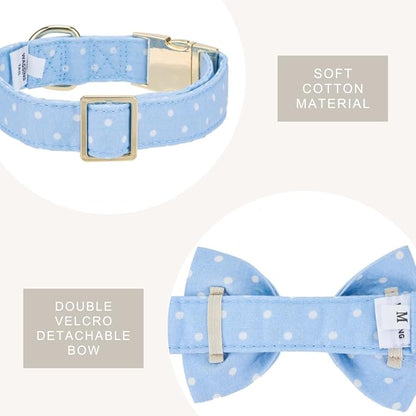 Adjustable Pet Bow Tie and Dog Collar for Small Medium Large Dogs