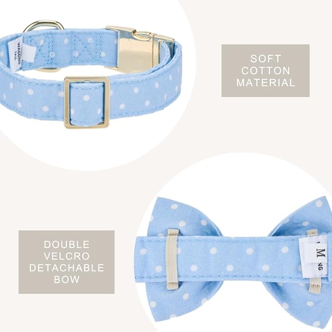Adjustable Pet Bow Tie and Dog Collar for Small Medium Large Dogs