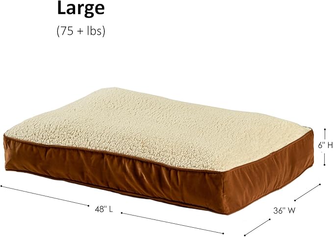 Buster Deluxe Reversible Pillow Style Sherpa Dog Bed (48 x 36 in.)