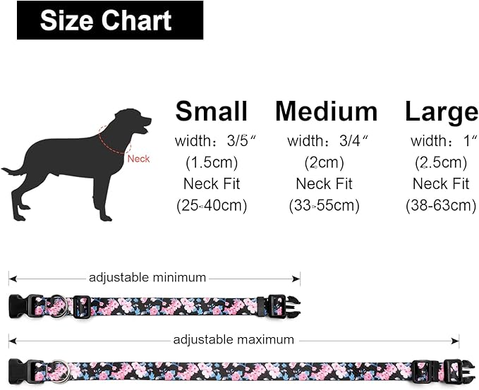 Adjustable Dog Collar with Patterns