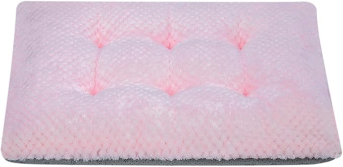 WONDER MIRACLE Fuzzy Deluxe Pet Beds, Super Plush Dog or Cat Beds Ideal for Dog Crates, Machine Wash & Dryer Friendly (15" x 23", S-Baby Pink)