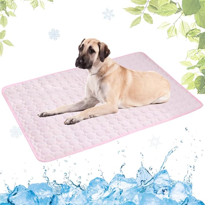 Dog Cooling Mat Washable Seats(Pink,39x59in)