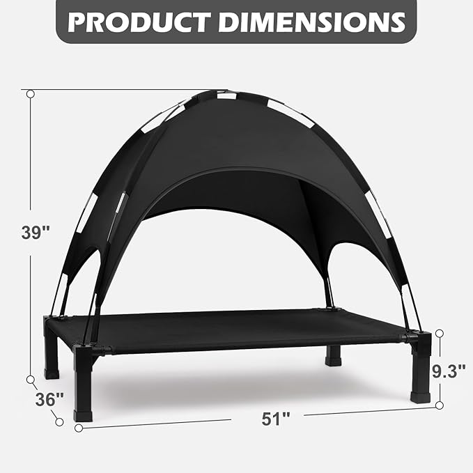 Heeyoo Elevated Dog Bed with Canopy