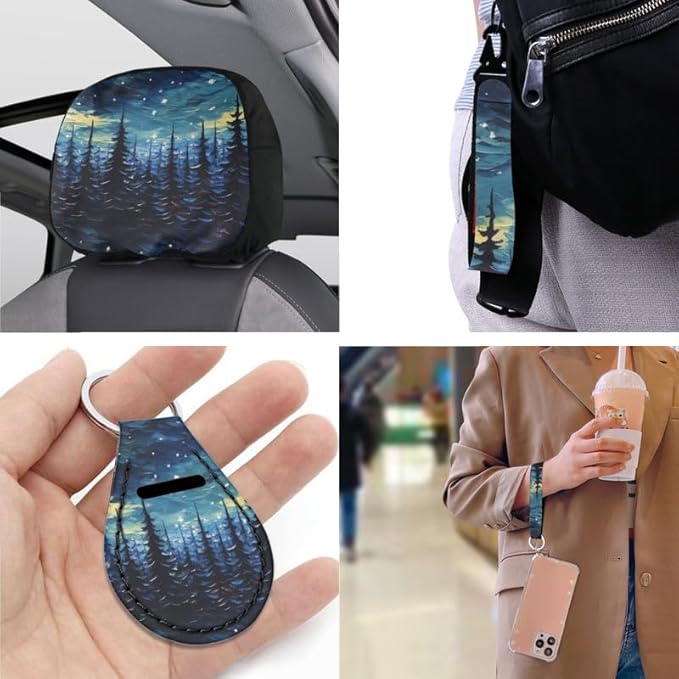 Starry Night Pine Trees13 PCS Car Accessories Set