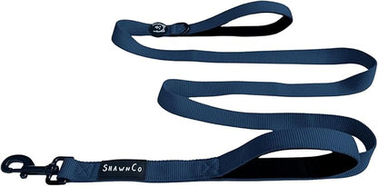 ShawnCo Dream Walk Dog Leash- Premium, Nylon Pet Leash with Soft Neoprene Handle for Small, Medium and Large Dogs (Pacific Blue, M/L 6FT w/ 2 Handles)