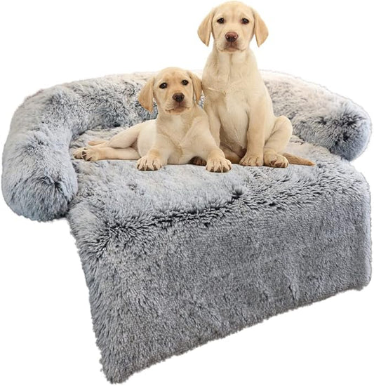 Calming Dog Bed Fluffy Plush Dog Mat for Furniture Protector with Removable Washable Cover for Large Medium Small Dogs and Cats (Medium