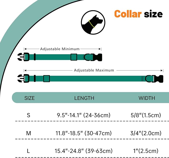Waterproof Dog Collar 11.8-18.5 inch)