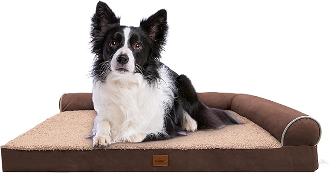 Orthopedic Dog Bed for Large Dogs Removable Bolsters & Washable Cover 65 lbs