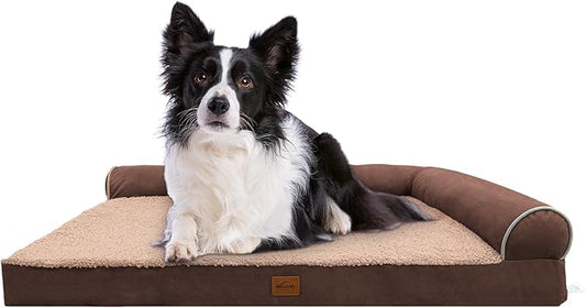 Orthopedic Dog Bed for Large Dogs Removable Bolsters & Washable Cover 65 lbs
