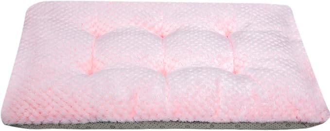 WONDER MIRACLE Fuzzy Deluxe Pet Beds, Super Plush Dog or Cat Beds Ideal for Dog Crates, Machine Wash & Dryer Friendly (15" x 23", S-Baby Pink)