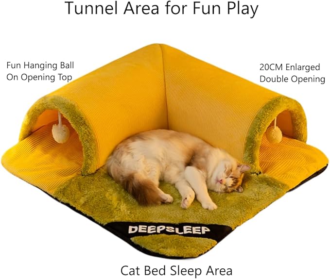 Pet Self-Warming Bed Cat Tunnel Bed (Large(28"*28"*24"))
