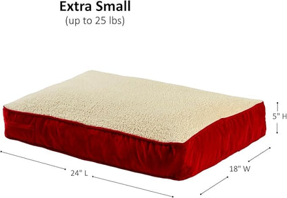 Buster Deluxe Reversible Pillow Style Sherpa Dog Bed (24 x 18 in.)