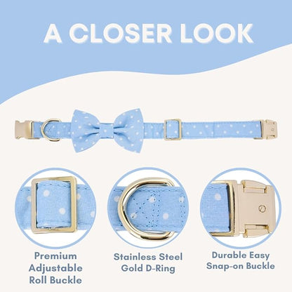 Adjustable Pet Bow Tie and Dog Collar for Small Medium Large Dogs