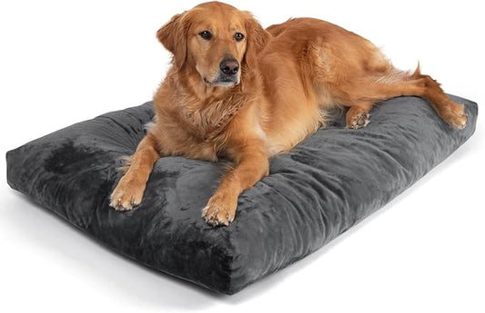 41 Inch Comfort Plush Dog Bed with Granular Foam Sponge Support - Removable Machine Washable Cover, Waterproof Lining, Non-Slip Bottom - Fits Extra Large, Large, Medium, Small Crates (Gray)