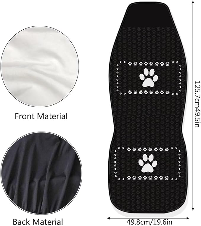 Dog Paws Printed Car Seat Covers Auto Protective Accessories Gift Front Seats Only Full Set of 2