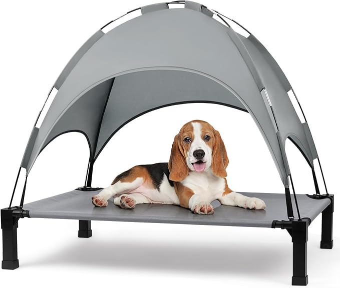Heeyoo Elevated Dog Bed with Canopy
