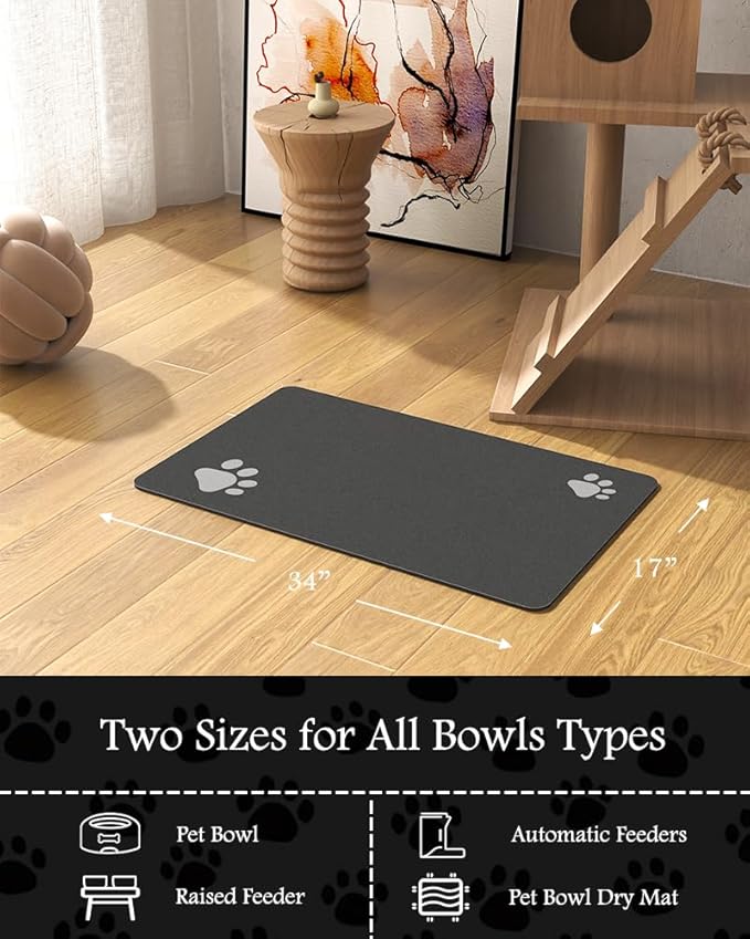 Pet Feeding Mat-Absorbent Dog Mat for Food and