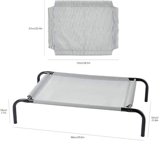 Amazon Basics Cooling Elevated Dog Bed with Metal Frame 35.6"L x 21.8"W x 7.7"Th