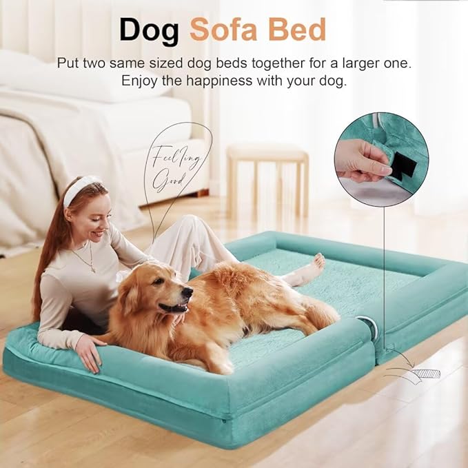 Large Dog Bed Orthopedic Washable: Beds Bolster XL Bed Medium Large Dogs Egg Crate Foam Couch Sofa Waterproof with Removable Cover