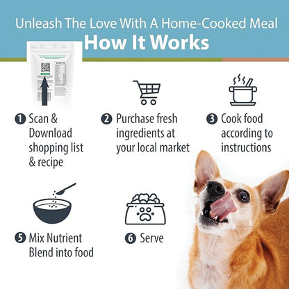 JustFoodForDogs DIY Nutrient Blend for Homemade Dog Food, Chicken & White Rice, 7.93oz