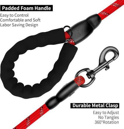 Heavy Duty Dog Leash for Large Medium Small Breed Dogs Handle,4/5/6 FT Holder,Red,1/2 inch