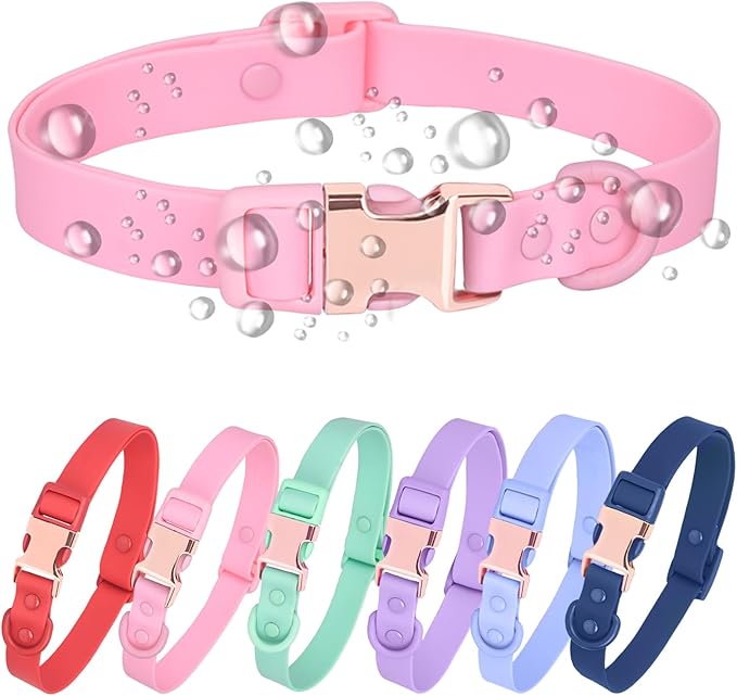 Waterproof Dog Collar with Safety Metal Buckle
