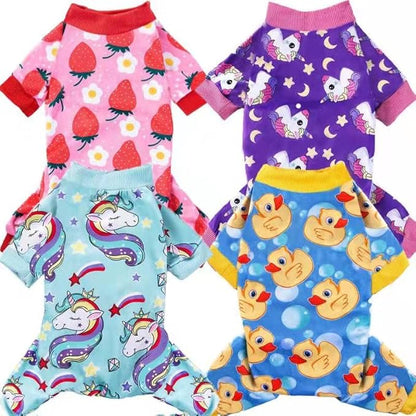 XPUDAC 4 Piece Dog Pajamas for Large Dogs Pjs Clothes Puppy Onesies Outfits for Doggie Christmas Shirts Sleeper for Pet Cats Jammies-XXXL