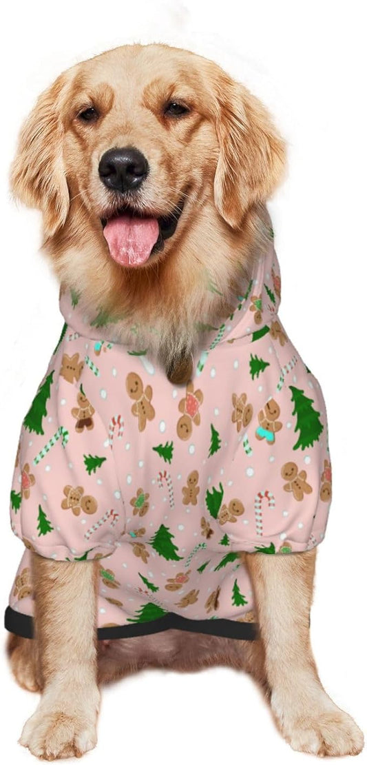 Christmas Gingerbread Men Dog Hoodie Cute Cow Black