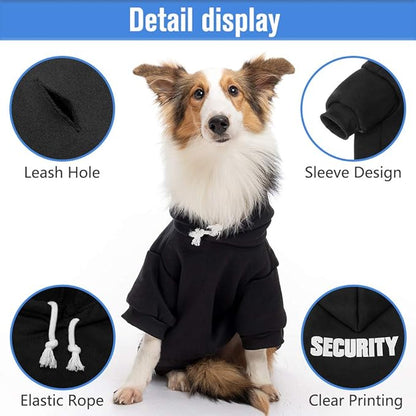SCENEREAL Security Dog Hoodie Sweaters for Small Medium Large Dogs