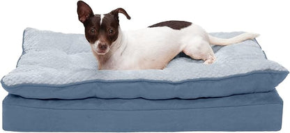 Furhaven Orthopedic Dog Bed for Medium/Small Dogs w/ Pillow Cushion Top & Removable Washable Cover 35 lbs