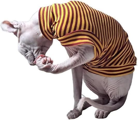 Hairless Cats Stripe Cotton T-Shirt Pet Clothes