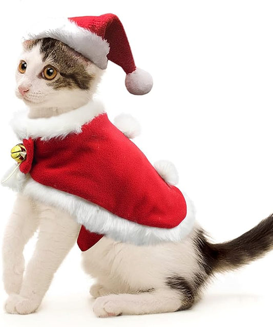 NAMSAN Pet Christmas Costume Cat Santa Outfit Small